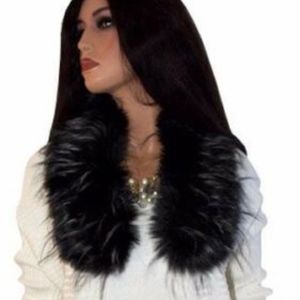 Black and White Faux Fur Stole